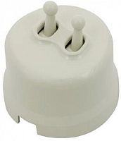 Выключатель-ретро пластик тумблерный Bironi Лизетта 2-кл. слоновая кость картинка